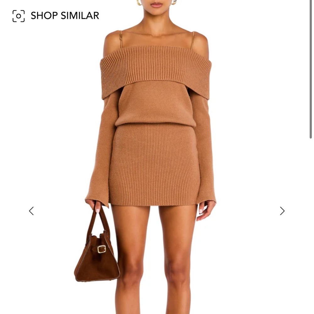 SEROYA Greta Sweater Dress Camel